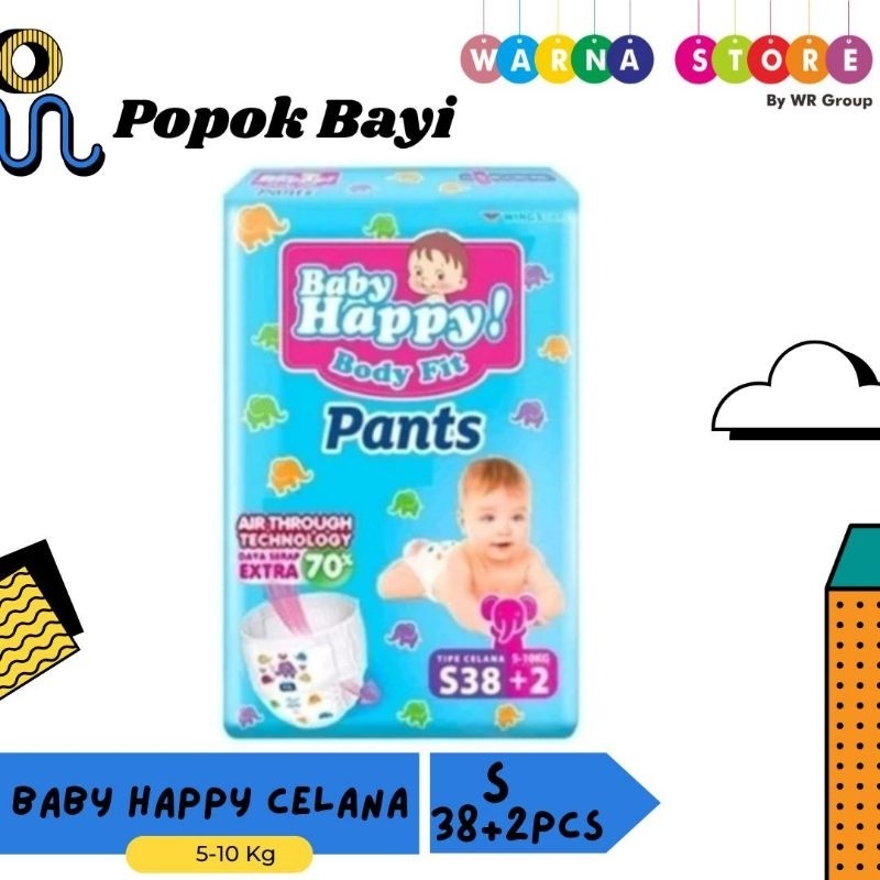 WARNA Baby Happy S / Baby Happy S38+2 / Baby Happy S40 /  Popok Celana Bayi