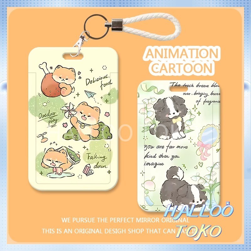 

【Diskon Lebaran】ID CARD HOLDER MOTIF KAWAII TEMPAT KARTU PHOTOCARD PHOTO CARD Pelindung + Tali,Kucing Taman