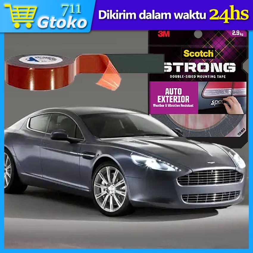 

3M Double Tape Heavy Duty Mobil Adhesive Perekat Dua Sisi Super Kuat Anti Air UV Tahan Panas Lebar 12 mm Panjang 4 Meter