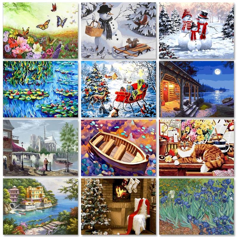 

RUOPOTY Butterfly Painting By Numbers For Adults Kits Acrylic Paint On Canvas Handwork Diy Crafts Picture With Numbers Home Art