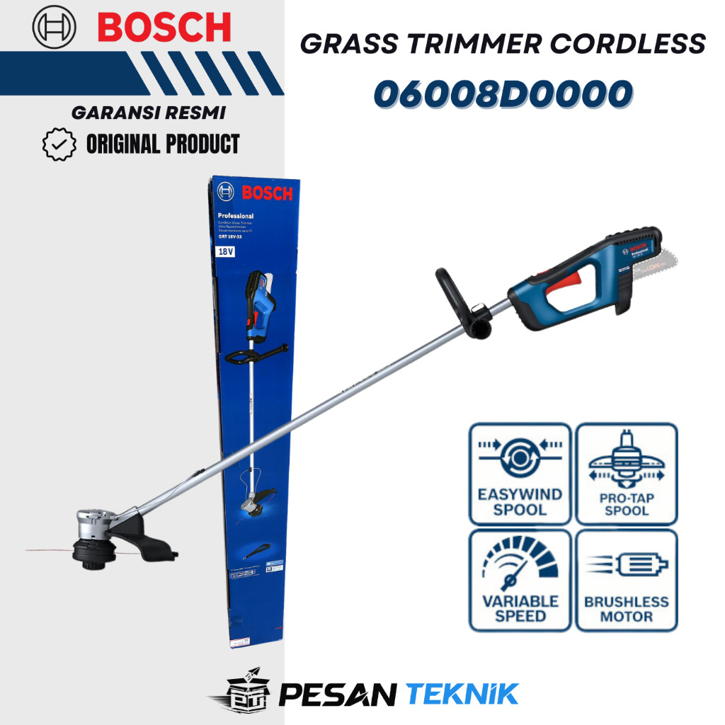 Mesin Potong Rumput Baterai Grass Trimmer Cordless Bosch GRT18V-33 06008D0000