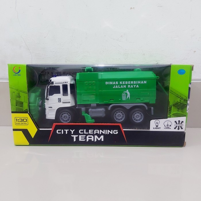 "E.SYO" - PROMO RC Truk Sampah Remote Control Batre Cas - Mainan Mobil Recycle Truck - Hijau