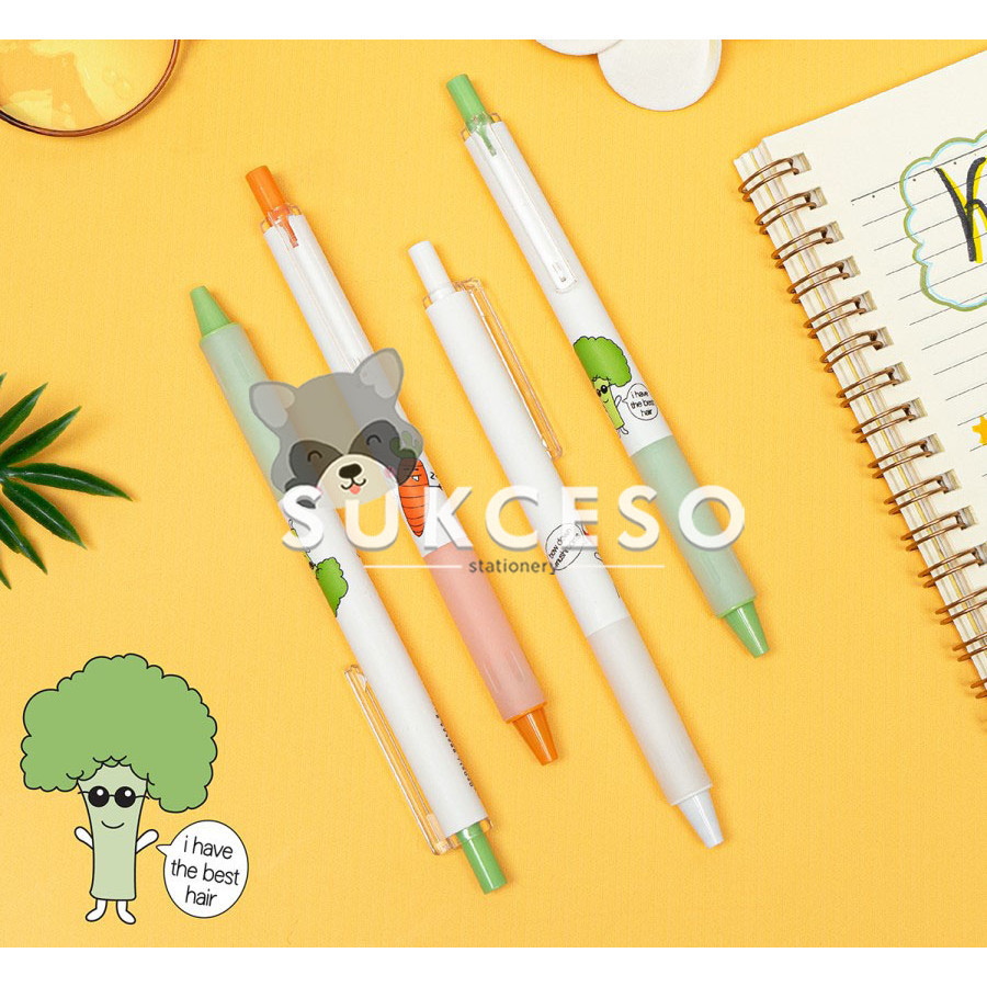 

Joyko Gel Pen 0.5 GP-381 Feeling Good Pulpen Bergambar Kartun Sayuran Soft Grip