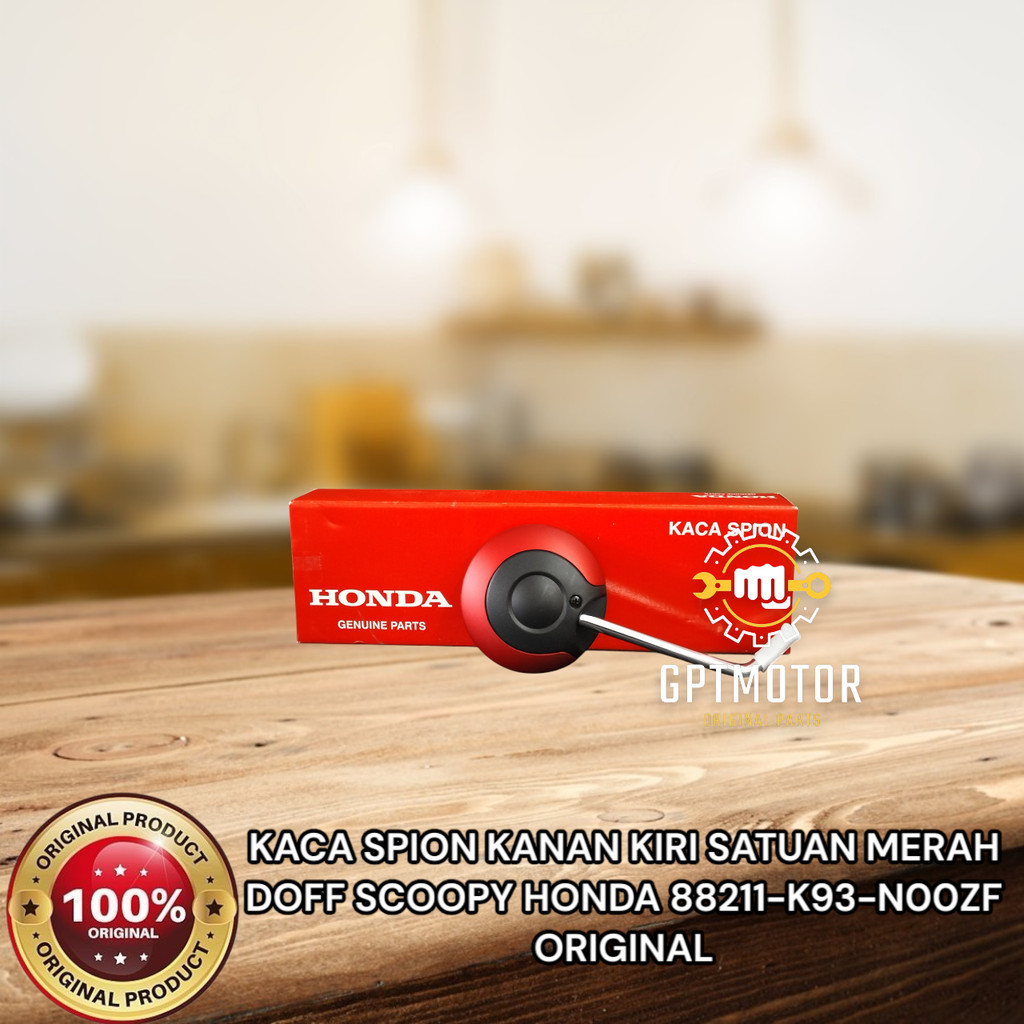 KACA SPION KANAN KIRI PER PCS MERAH DOFF SCOOPY HONDA 88211-K93-N00ZF ORIGINAL