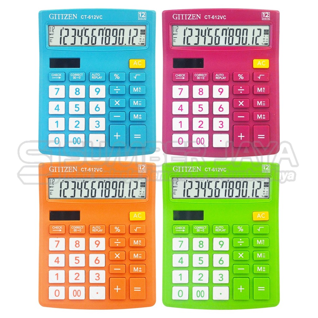 

Kalkulator Gtttzen Check And Correct CT-612VC CANZEN Calculator 12 Digit Warna Warni