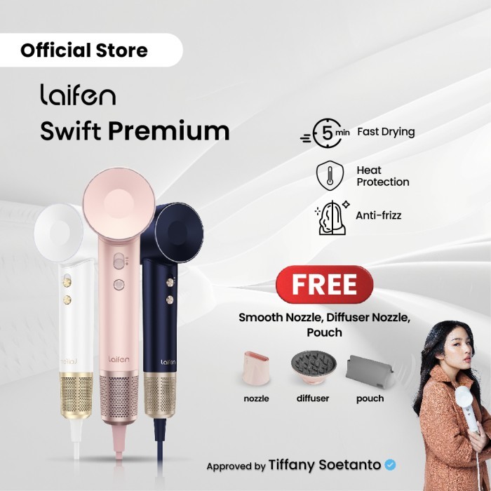 promo  -Laifen Swift Premium Hh Speed HairDryer Pengering Rambut Profesional - Golden-Navy
