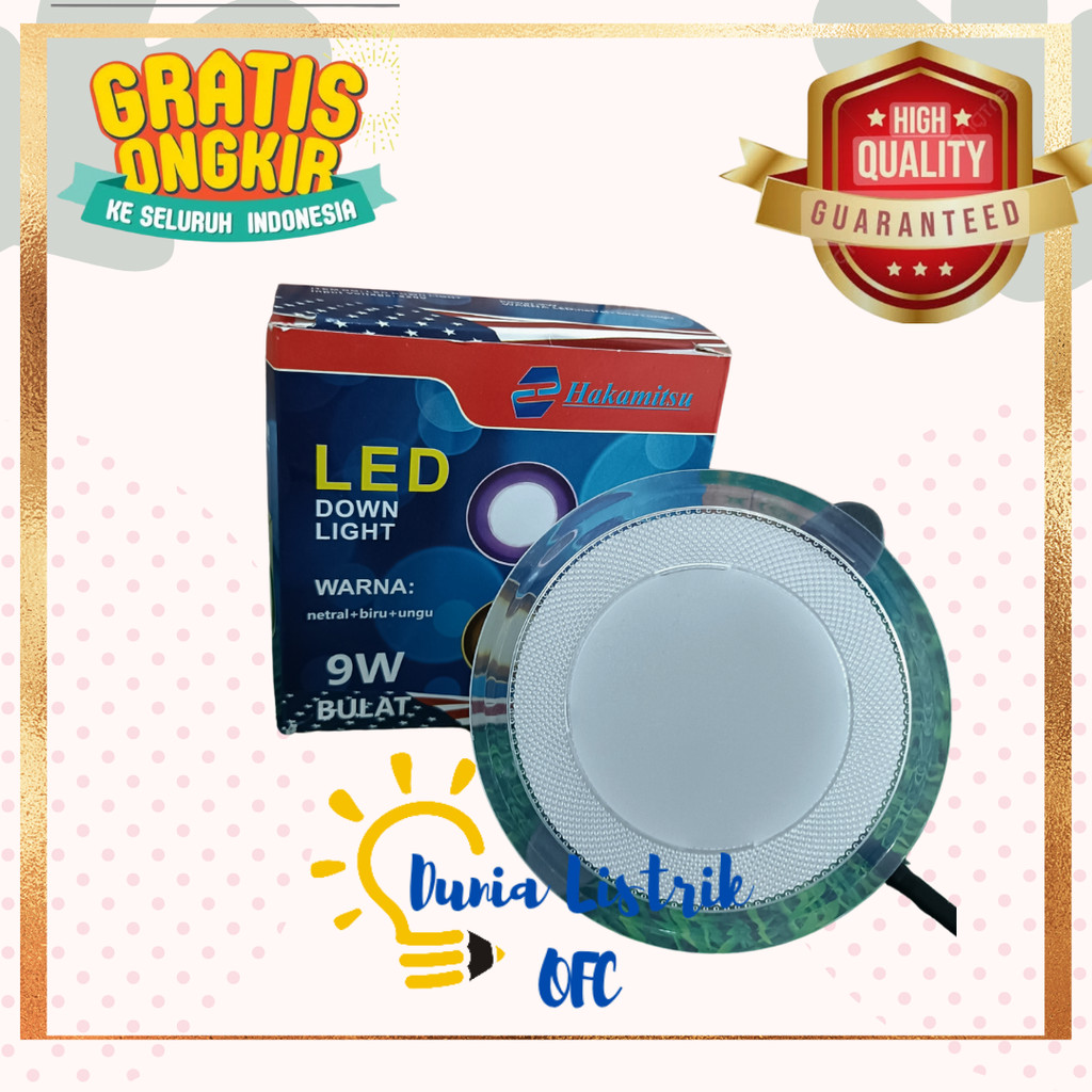 Led Panel Tricolour Inbow LED Panel 3warna 9Watt Lampu Hias Plafon Lampu Tidur  3Warna Led Panel Inb