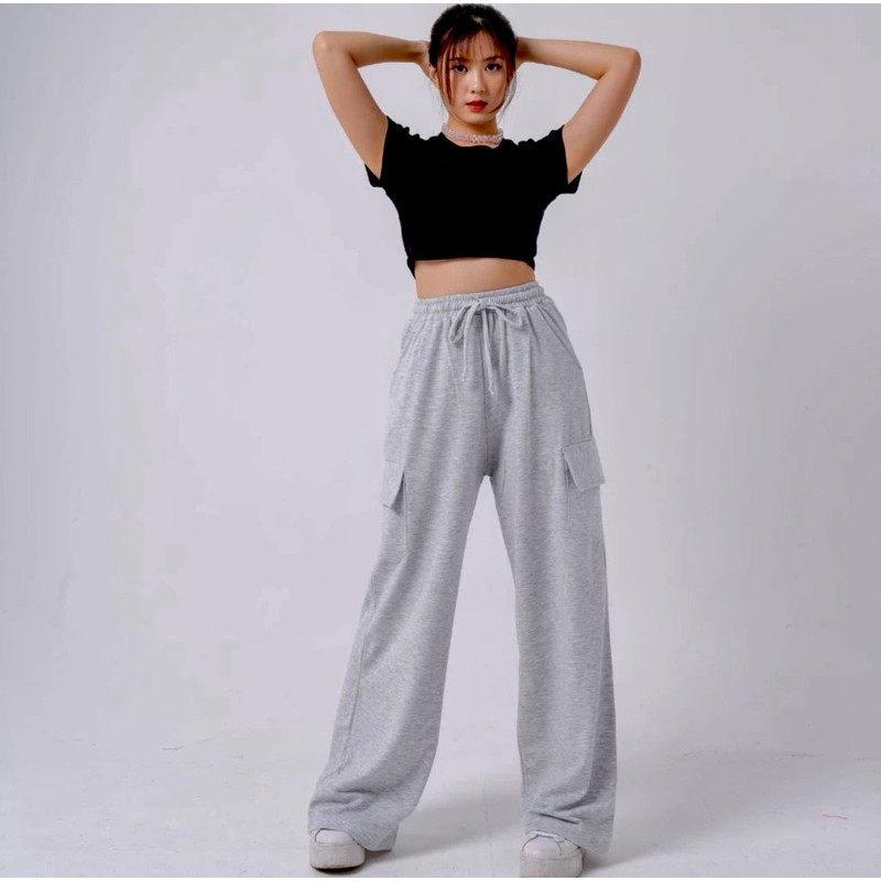 celana cargo wanita celana jogger wanita kulot, korean style cargo pants cargo jumbo