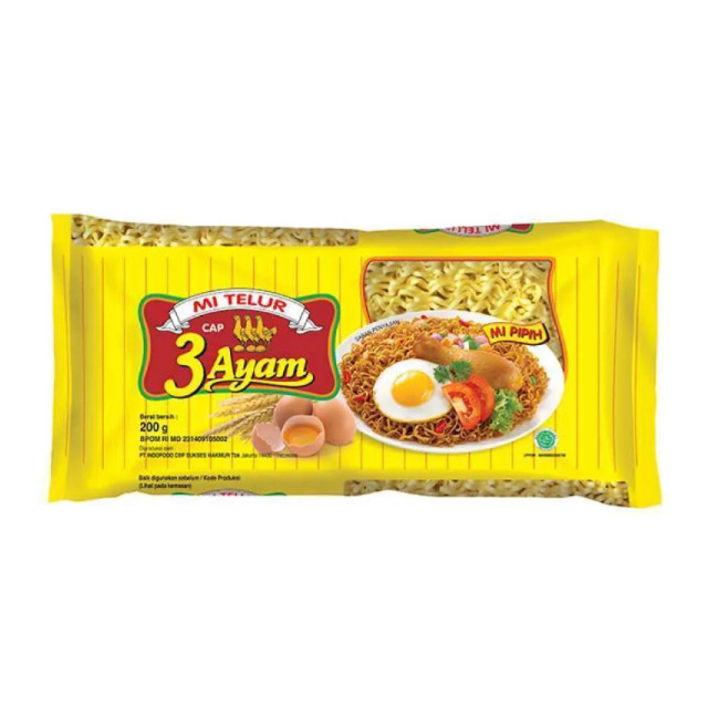 

Mie Telor Cap 3 Ayam 200 Gram