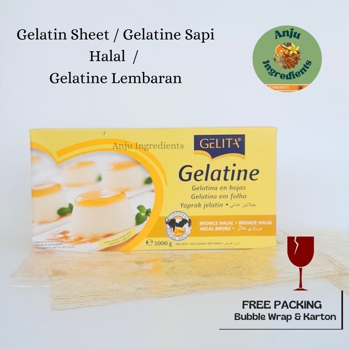

Gelatin sheet 50 lembar / gelatine sapi halal / gelatine lembaran