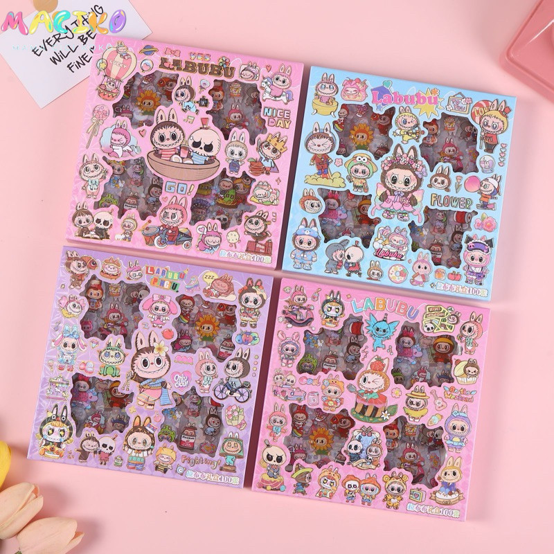 

MCK - 100 Lembar Sticker Momo Sanrio Masu Cici Nono Snoopy Paw Patrol Motif Kartun Korea Lucu Anti Air Dekorasi Handbook Scrapbook DIY