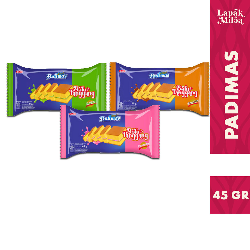 

Padimas Bolu Panggang Aneka Rasa Strawbeery Coklat Pandan 45gr