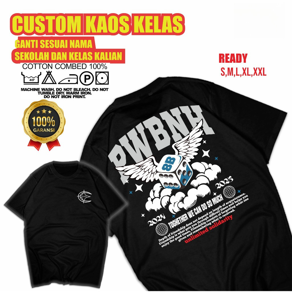 KAOS KELAS DESAIN LUCU UNTUK KENANG KENANGAN BEBAS CUSTOM TEKS MAUPUN GAMBAR SMP ATAU SMA