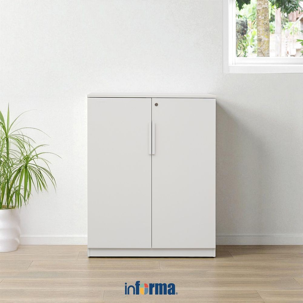 Informa Gions Lemari Arsip Rendah Full Door - Putih File Cabinet Kabinet Tempat Dokumen Arsip Berkas