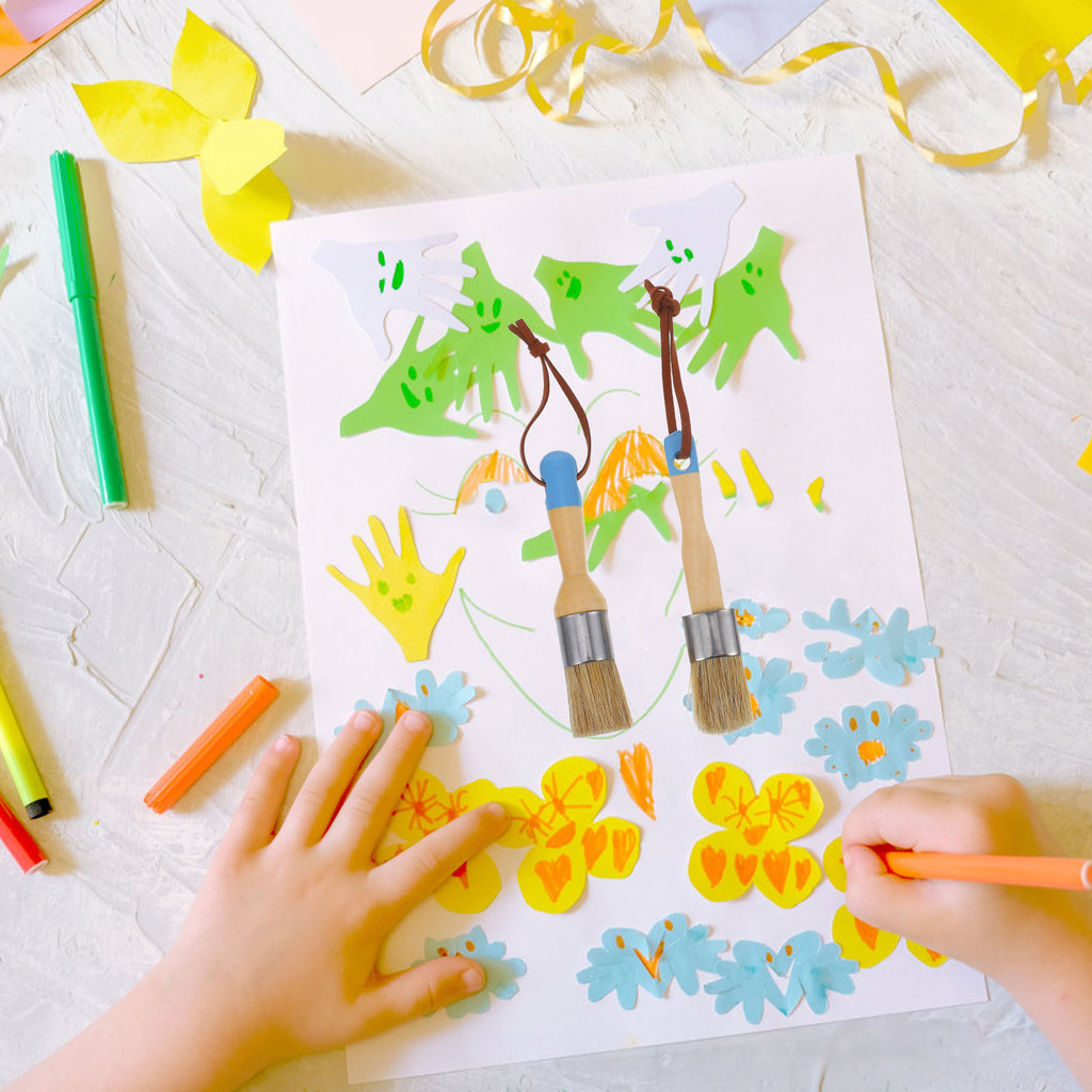 

2 Pcs Painting Brush Chalk Kids Home Decor Fine Bristle Stencil Natural for Cleaning Wood Soft