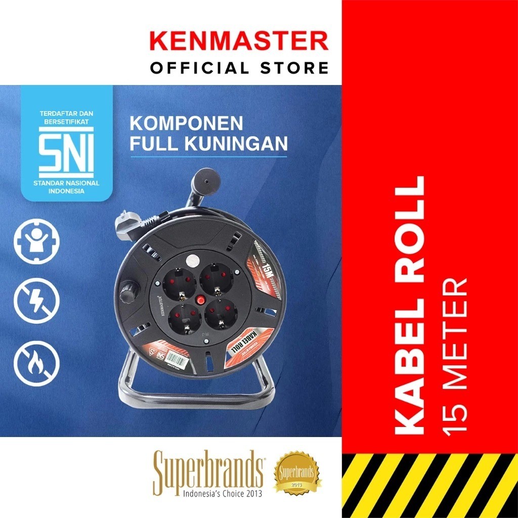 Kenmaster Kabel Roll 15 Meter - SNI Kabel Rol Colokan Listrik