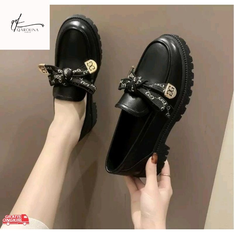 Sepatu Terkini / Sepatu Docmart Wanita Terbaru / Sepatu Loafer Wanita / Docmart Bow / Sepatu Flat Wa