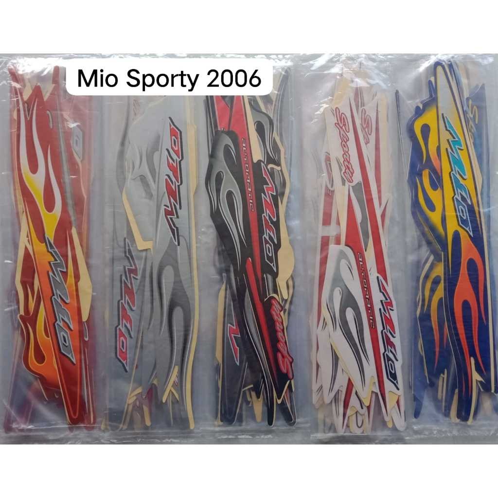 Striping Stiker List Body Standar Motor Yamaha Mio Sporty 2006 Motif Api List Stiker Mio Sporty 2006