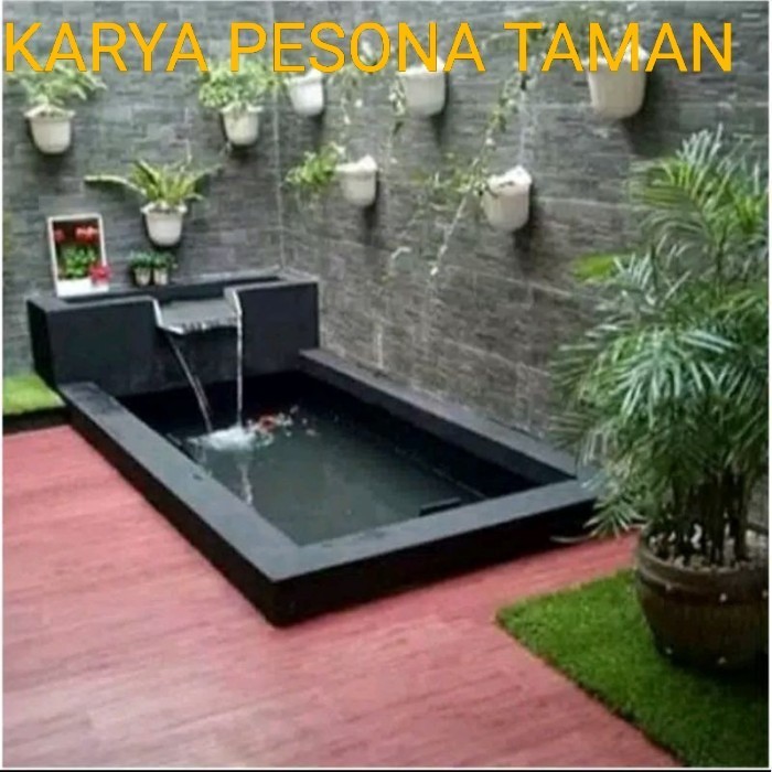 kolam minimalis ikan koi-kolam relif-tukang tanaman