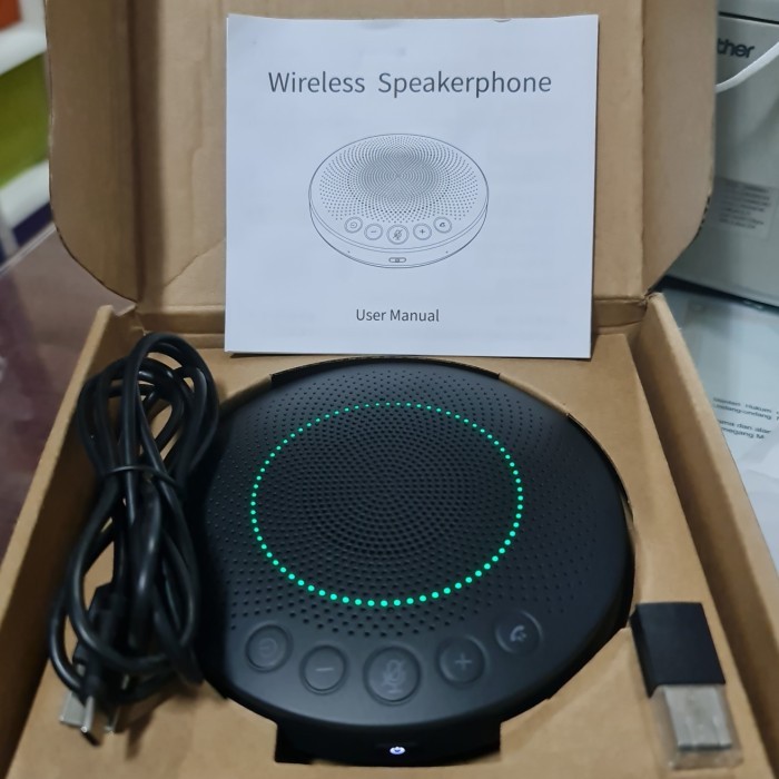 "W.H.Sw" - TERMURAH Mic Wireless speakerphone / Mic Conference Wireless Zoom PC Komputer