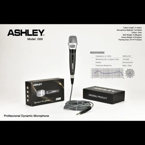 ✨W.H.Sw✨ - BEST SELLER Mic Kabel ASHLEY I300 / I 300 ORIGINAL Microphone Ashley i300