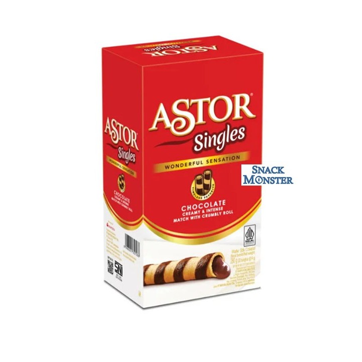 

Astor Wafer Stick Coklat Singles Wafer Roll - Netto 20 pcs x 15 gr