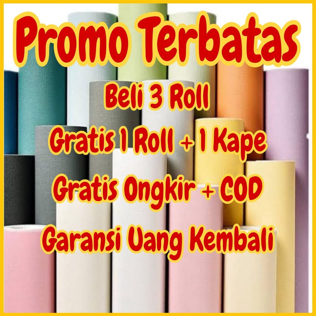 Wallpaper Dinding Motif POLOS EMBOS BATIK BUNGA GARIS SALUR BATU BATA MARMER KOTAK 3D KAYU PREMIUM
