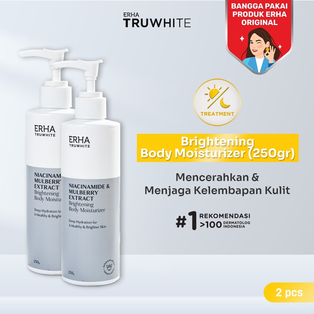 ERHA Twinpack Truwhite Niacinamide & Mulberry Extract Brightening Body Moisturizer 250g - Lotion Pen