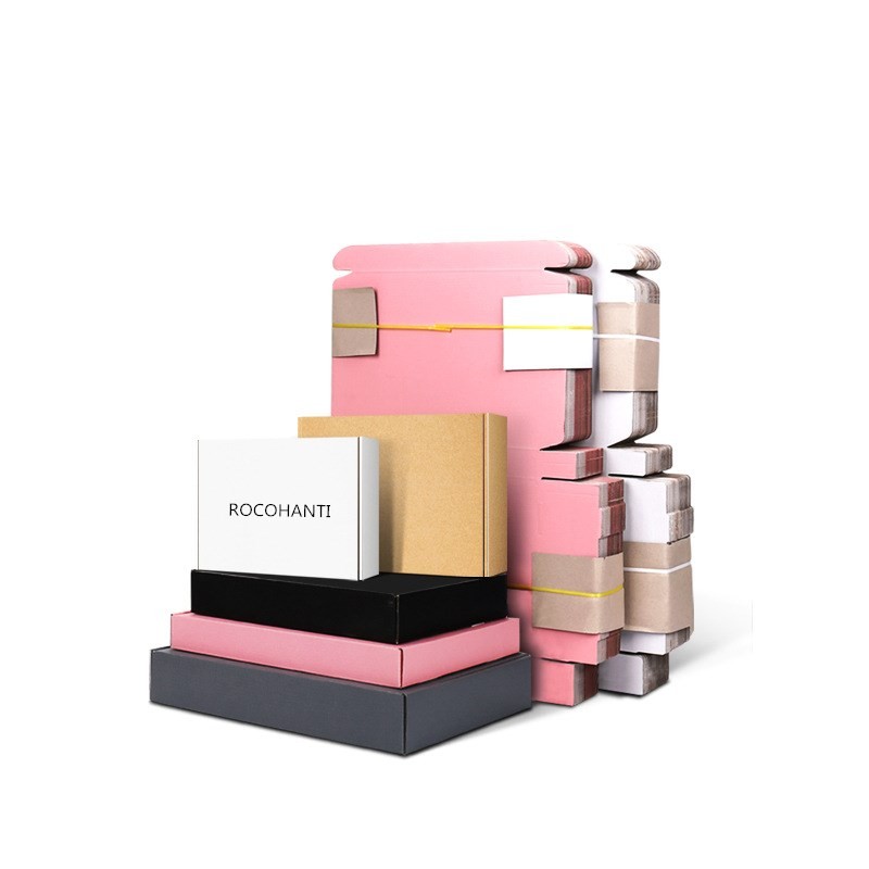 

50pcs Custom corrugated gift fold box OEM factory eco friendly shipping paper mailer box packaging with logo