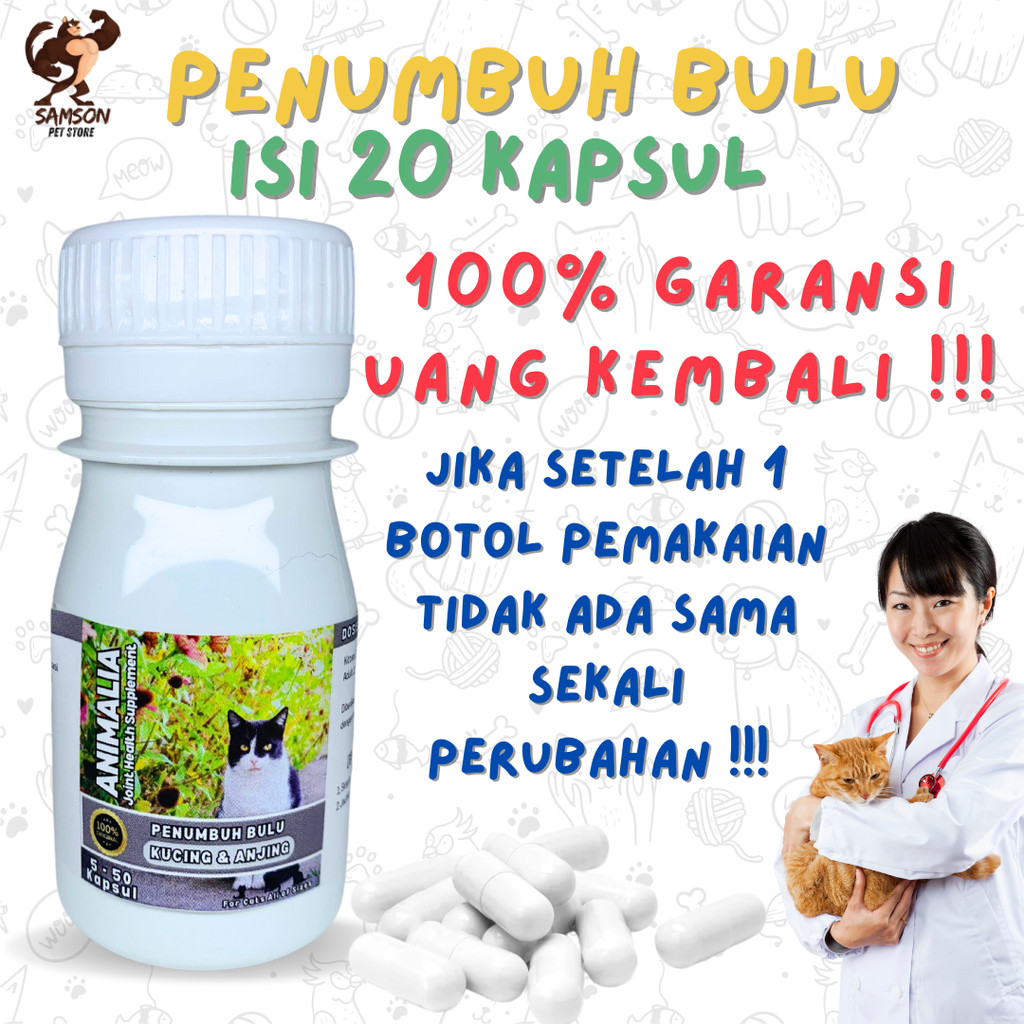 BIOTIN VITAMIN BULU KUCING ANJING CAT DOG PENUMBUH BULU RONTOK OBAT PENYAKIT KULIT ANTI RONTOK
