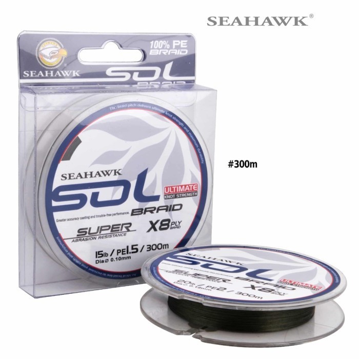 SEAHAWK Senar Pe Sol X8 Braided 300M Mossgreen - Fishing Line