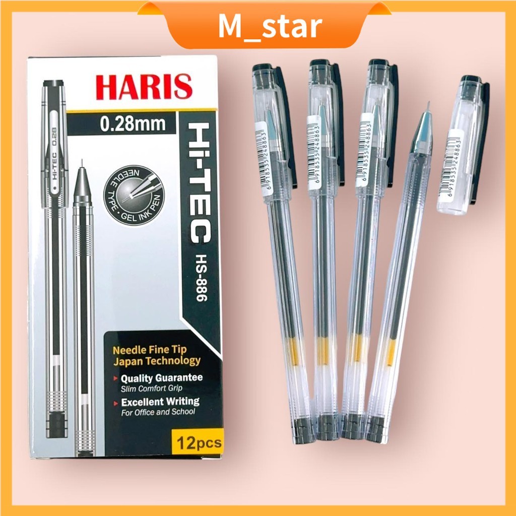 

(12pc) HI TECH Pulpen 0.28MM / PEN GEL HITECH HI-TECH Murah/ Pel Jel Mata Jarum Hi tech H 1PAK/12PCS
