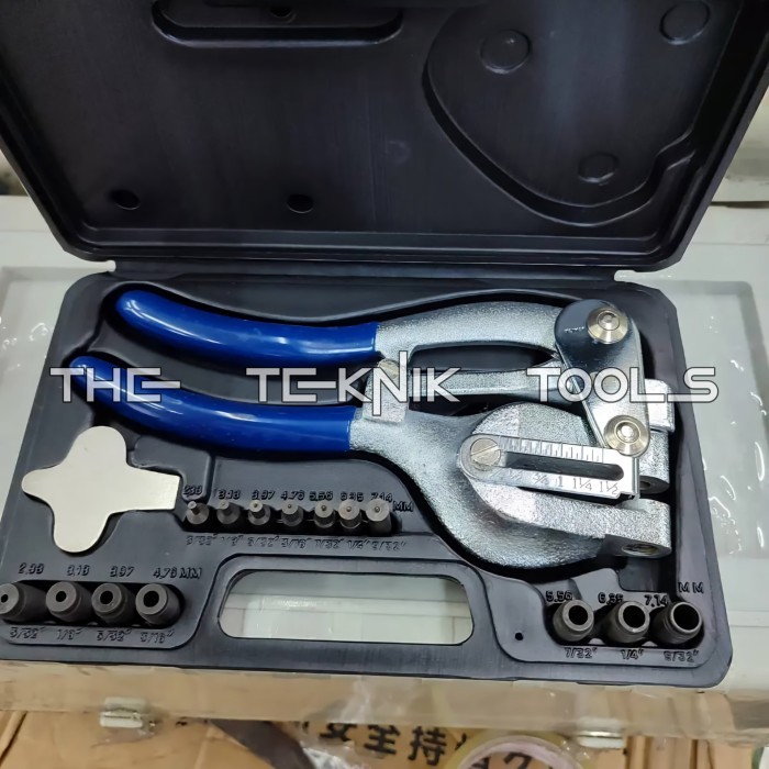 

Power Punch Kit Set 7 Pcs OPT / Holo Punch Kit / Alat Pembolong Plat Set