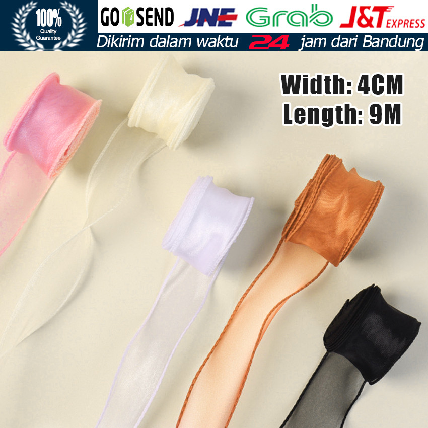 

1 Roll Pita Fishtail Korea Gelombang 4cm x 9m / Korean Ribbon Aksesoris Florist Buket Bunga