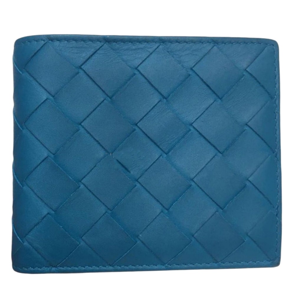 Bottega Veneta Blue Leather Wallet / Dompet Branded Original