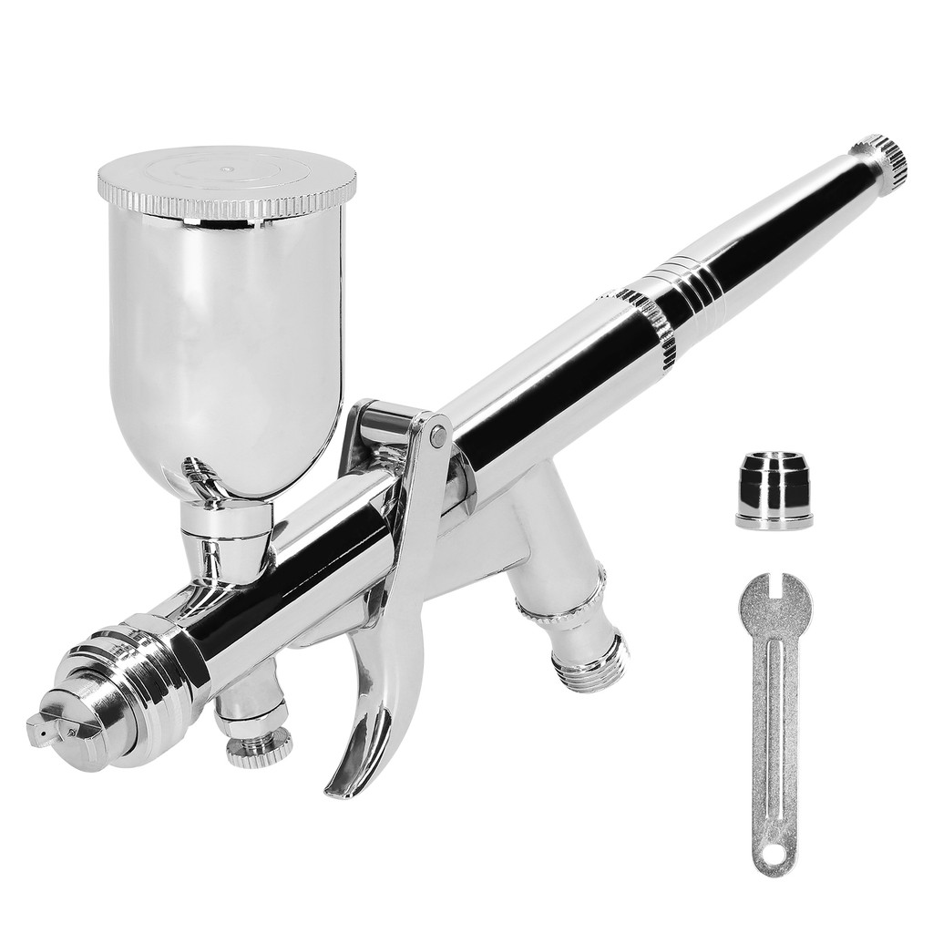 

2 Spraying Nozzles Changeable Airbrush Kit 0.5mm Air Brush Set 15CC Paint Fluids Cup for Car Model DIY Painting Makeup Spray Gun