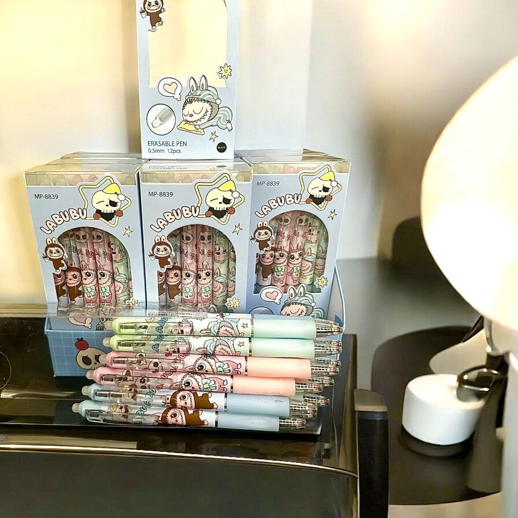 

(MG) 1 PACK ISI 12PCS PULPEN GEL KARAKTER LABUBU CUTE TERBARU PEN HAPUS MOTIF LABUBU