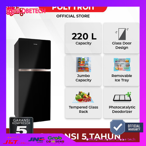 Kulkas 2 Pintu POLYTRON PRW-23MNX (Black) New Model