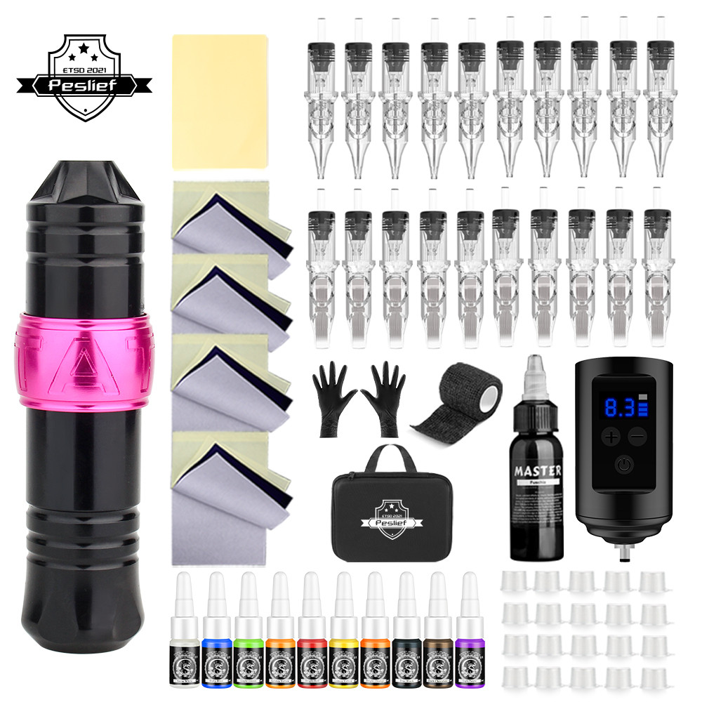 Tattoo Pen Kit Tattoo Kit Cartridge for Beginners Rotary Tattoo Machine Professional Complete Tattoo