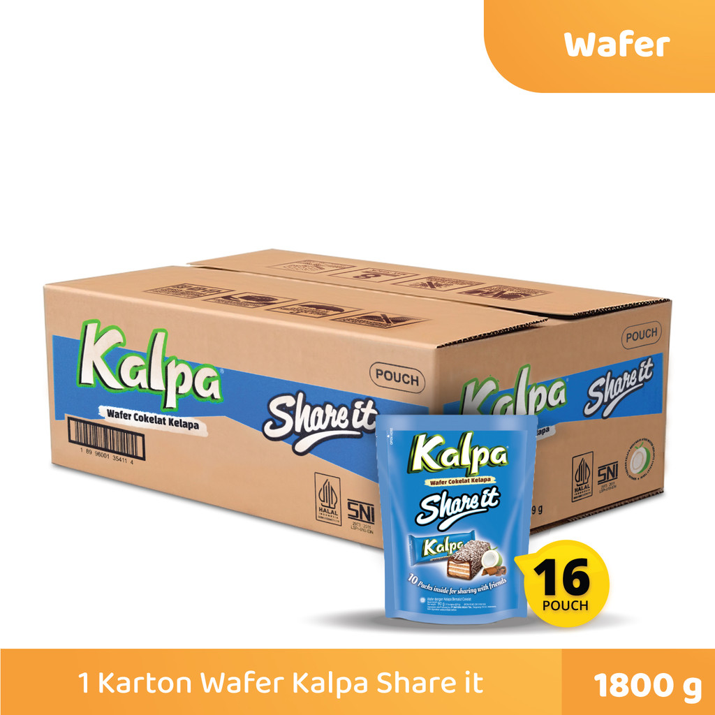 

1 Karton Wafer Kalpa Share it Wafer Cokelat Kelapa