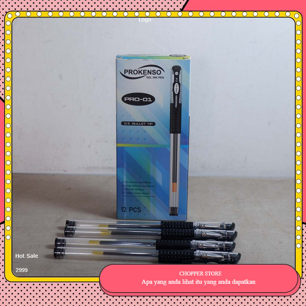 

Pulpen Prokenso Gel Ink Pen Hitam Murah 0.5 Bullet Tip new