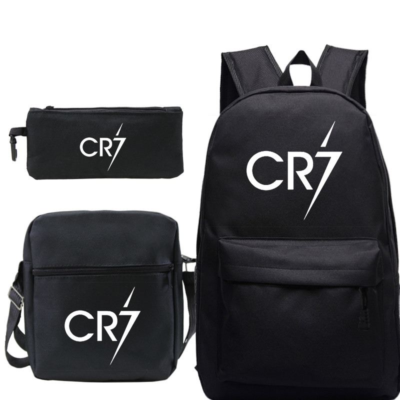 

3 pcs set Cristiano Ronaldo CR7 School Bag Students Boys Girls School bag new pattern schoolbag CR7 fashion Backpack