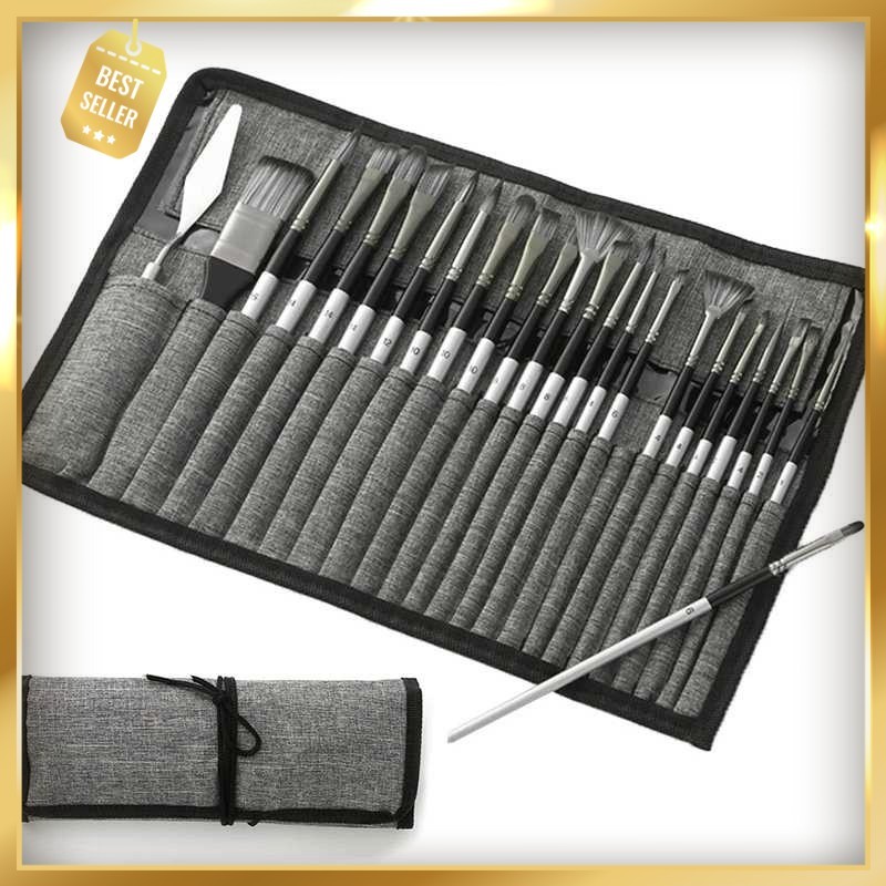 

WESEEKART Set Kuas Lukis Cat Air Minyak Nylon Paint Brush 24 PCS - MSA-214