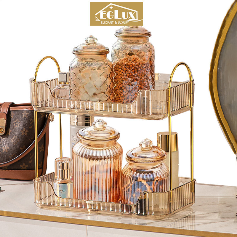 AZ34VB66 Rak Aqua Gelas Estetik Rak Serbaguna Tempat Kosmetik Tempat Aqua Gelas Estetik Mewah