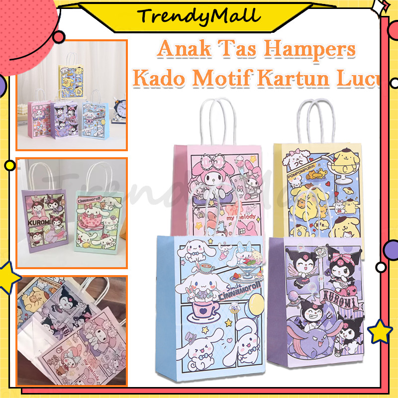 

Goodie Bag /Paperbag Karakter Kartun/Tas Jinjing Serbaguna Bingkisan/souvenir pesta ulang tahun motif kuromi