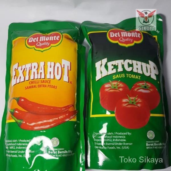 

Saus Del Monte Pouch 1Kg / DELMONTE TOMAT dan EXTRA HOT Kemasan 1kg BEST PRICE