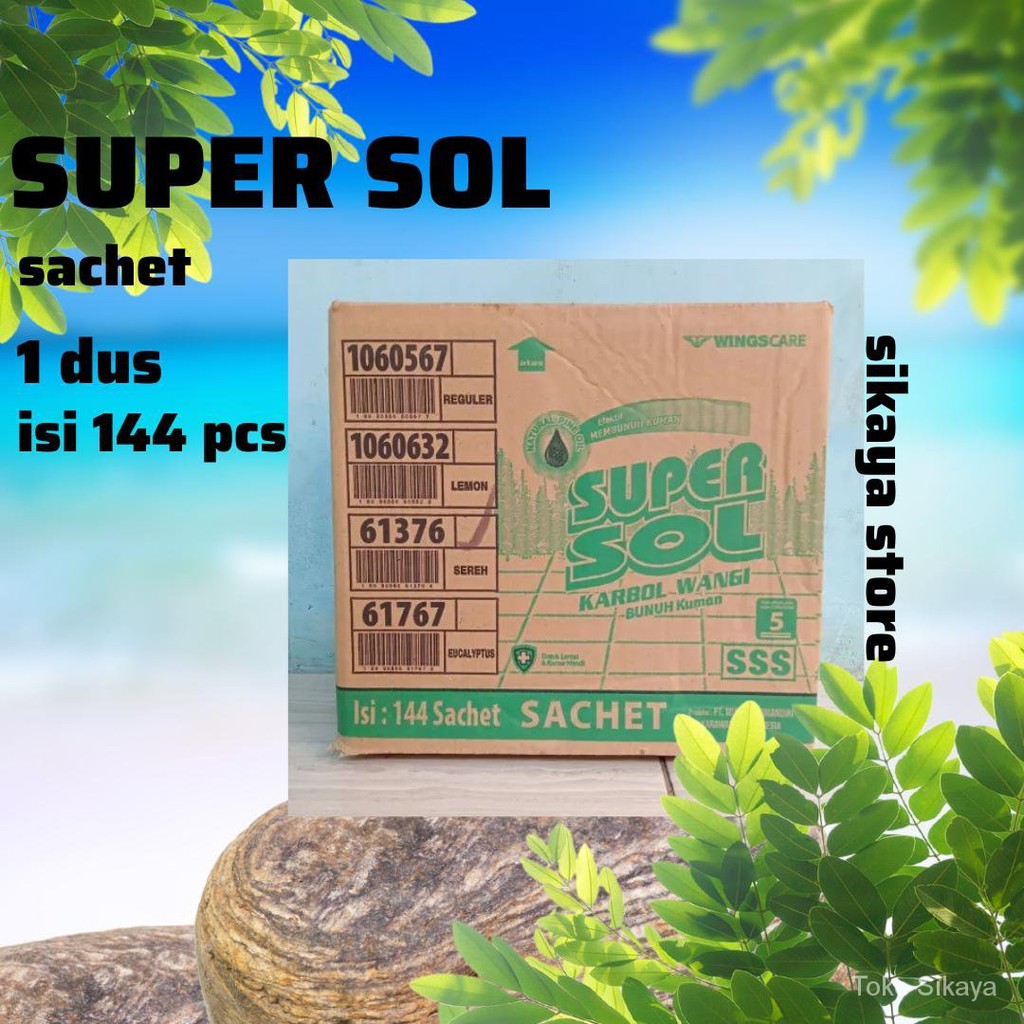

1Dus Supersol Pembersih Lantai 19 ml Wangi Pinus / cemara / pine / eucalyptus / sereh Super Sol Renceng Isi 144 Sachet