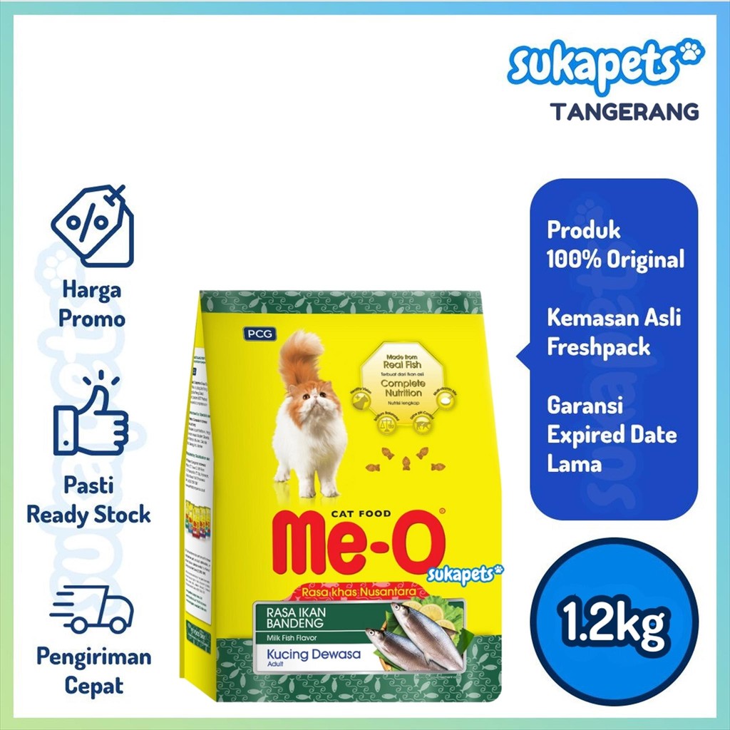 Meo Dry Food Ikan Bandeng Makanan Kucing Kering 1.2kg