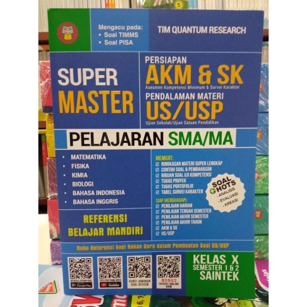 BUKU SUPER MASTER PERSIAPAN AKM DAN SK MATERI US/USP UNTUK SMA KELAS 10