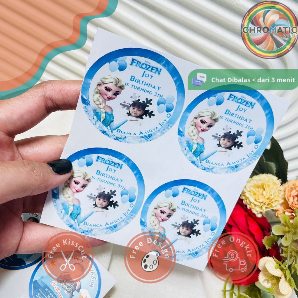 

chromatic Sticker Undangan Ulang Tahun Anak Label Stiker Happy Birthday Bahan Vinyl Anti Air